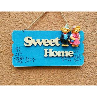 木质门牌挂饰 饰品家店婚庆店墙壁挂牌个性 甜蜜家庭欧式 创意家居装