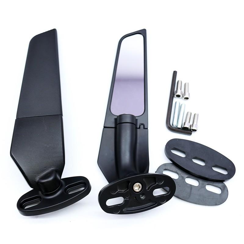 机车后照镜跑车改装通用镜定风翼NINJIA Yamah跑车镜反转后视镜