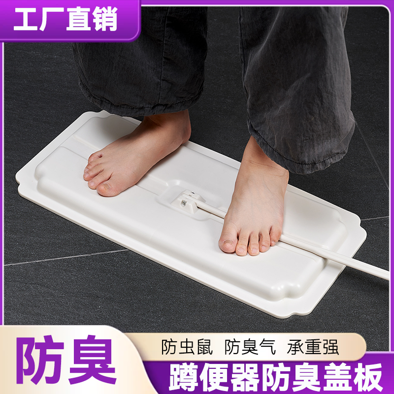 蹲便器盖板厕所密封盖防臭堵臭器卫生间防鼠挡板蹲坑盖板蹲厕盖板