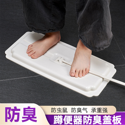 蹲便器盖板厕所密封盖防臭堵臭器卫生间防鼠挡板蹲坑盖板蹲厕盖板