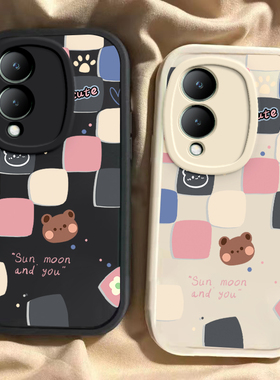 VIVOY12#2019手机壳Y15硅胶Y17全包Y30g软壳Y31S防摔Y31S标准版T1T2版网红爆款Y30卡通可爱情侣高级格子熊