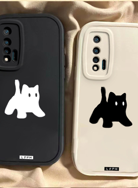 华为nova6/5/4/3/2手机壳硅胶nova5ipro全包5Z5T防摔5pro高级nova4e爆款nove3e3i网红小众男女通用新款黑白喵