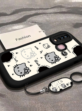 适用vivoY3新款Y3标准版手机壳Y3s硅胶Y7S全包Y9s防摔Y10网红Y11#2023爆款V9时尚V11i新年V15V20pro黑色KT猫