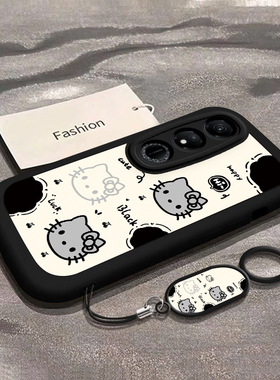 适用荣耀畅玩40新款40c手机壳40s软硅胶40plus全包V40防摔壳V40pro男女x40/i爆款X40GT竞速版新年黑色KT猫