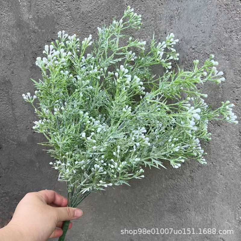仿真把束美女樱加密大束梦幻小果子塑料假花植毛扑粉造景插花搭配