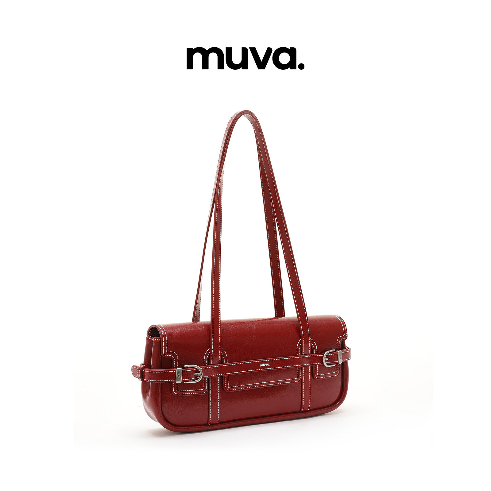muva.复古真皮单肩包女高级感 精致通勤包腋下包少女风2026年新品