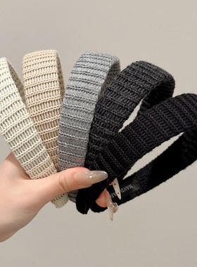 高级感灰色发箍女2026新款高颅顶宽边头箍日常外戴显脸小洗脸头饰