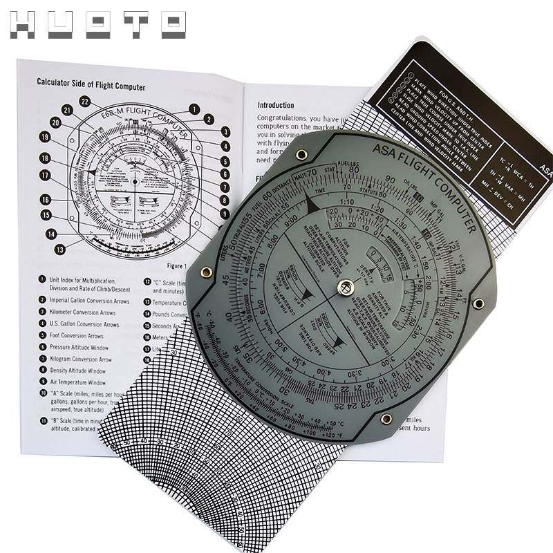 HUOTO 金属领航计算尺航空飞行尺军事飞行计算尺民用飞行向量尺