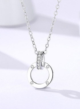 莫比乌斯环S925纯银锁骨链女礼物