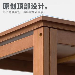厨房置物架落地多层微波炉烤箱收纳架家用客厅实木储物柜楠竹架子