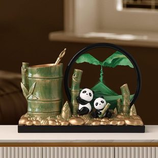 节流老师教师装 中国古风沙画软装 饰品摆件家居桌面实用礼物送笔筒