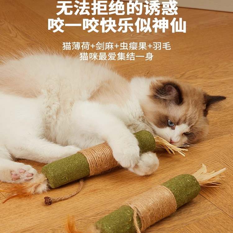超大猫薄荷棒猫玩具自嗨解闷耐咬猫木天蓼薄荷球逗猫棒猫咪磨牙棒