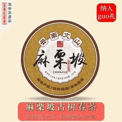 老李私房茶麻栗坡古树普洱茶生茶200克云南七子饼春茶饼茶古树茶