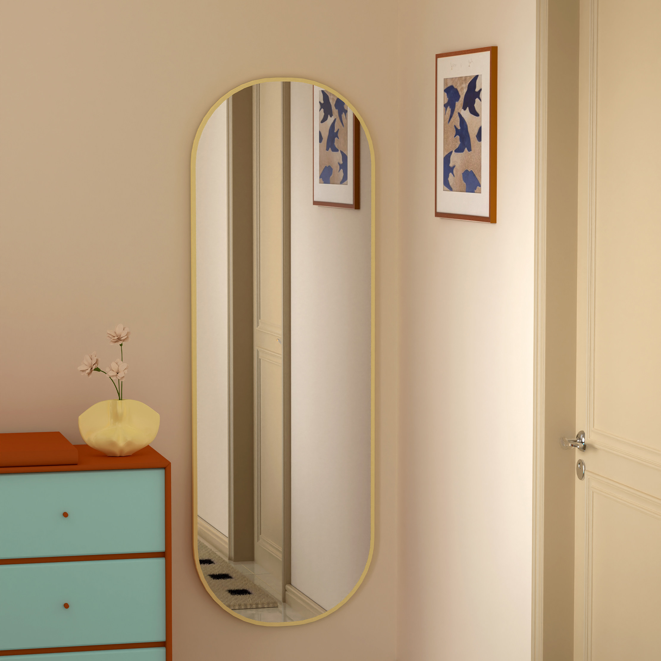 独也/Montana镜子北欧风多巴胺穿衣镜玄关卧室壁挂式挂墙镜子