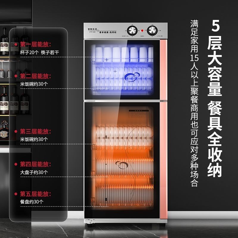 海花消毒柜家用立j式高温二星级消毒柜商用厨房消毒碗柜大容量双