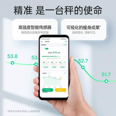 薄荷健康 智能电子秤小型体重秤精准测算人体脂减肥家用宿舍耐用