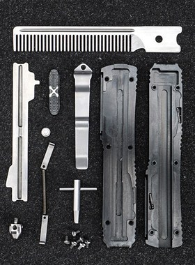 现货伸缩梳子玩家收藏微技术自动弹簧梳直跳UT85航空铝柄.工具edc