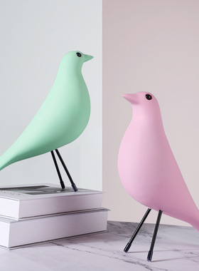 北欧创意小鸟23*26动物摆件样板房客厅装饰办公室家X居树脂工艺品