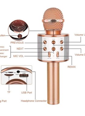 2 Pcs Wireliess Bluetooth Karaoke Microphone,Handheld Microp
