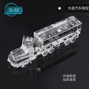 新款水晶货车内雕奖杯定制制w作欧美品质模型创意一体压型车模摆