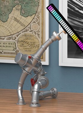 文创工业复古风创意朋克装饰生日礼物办公桌面P机器人音乐节奏摆