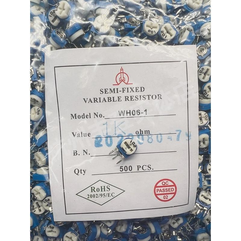 WH06-1蓝e白可调电位器22K 33K 47K 50K 100K 150K RM063立式电阻