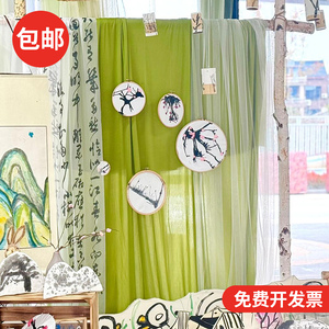 幼儿园环创手工diy新中式国风纱幔布料吊饰装饰布置教室婚庆面料