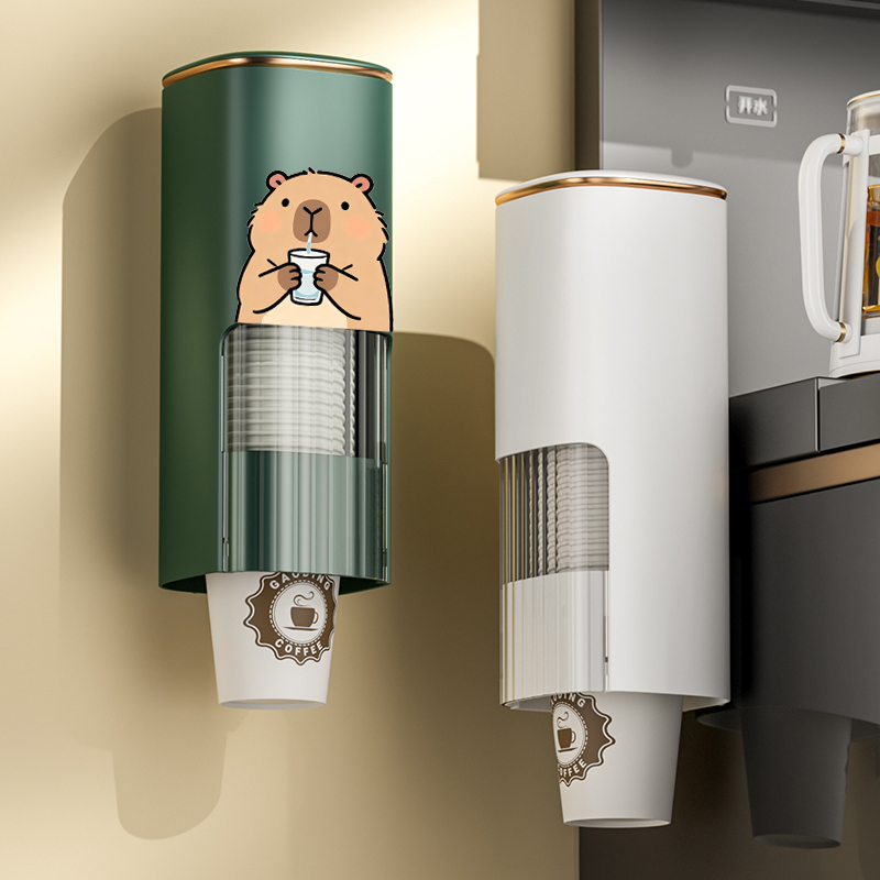 一次性杯子取杯器壁挂式置物架吧台饮水机水杯收纳盒纸杯架取杯架