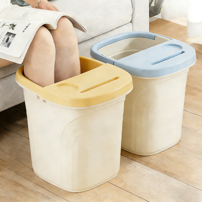 加高养生泡脚桶家用过小腿高深带盖足浴桶学生宿舍熏蒸洗脚桶盆