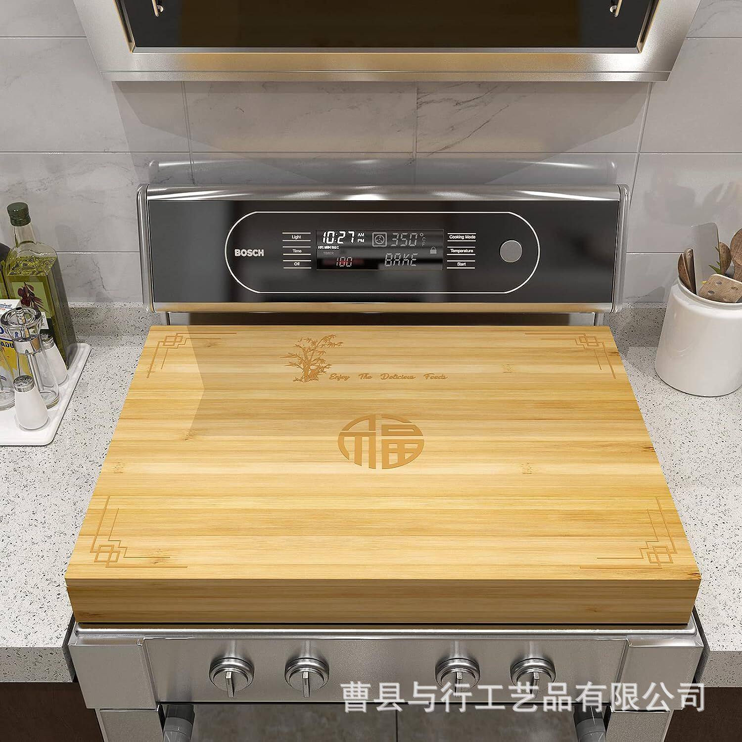 家用厨房灶台架木制托盘炉灶烤箱盖厨房案板切菜板实木烘焙揉面板