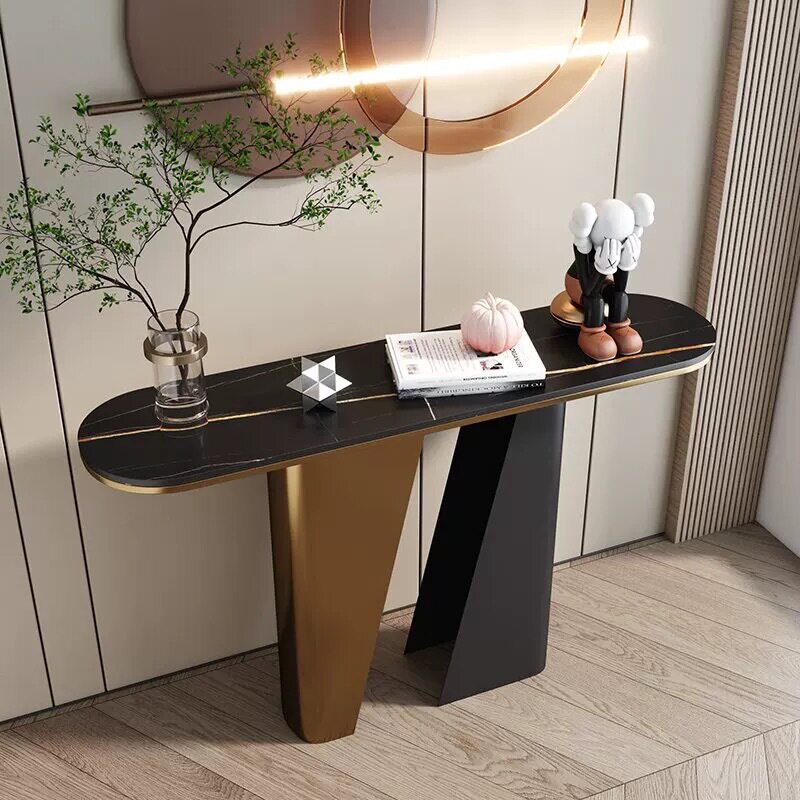 轻奢创意岩板桌面玄关进门设计师玄关桌靠墙装饰台走廊过道装饰桌