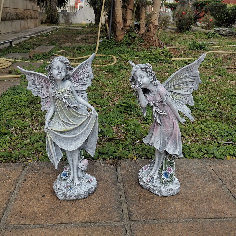 欧式花园花园仙子树脂工艺品摆件 庭院别墅园艺创意雕塑装饰品
