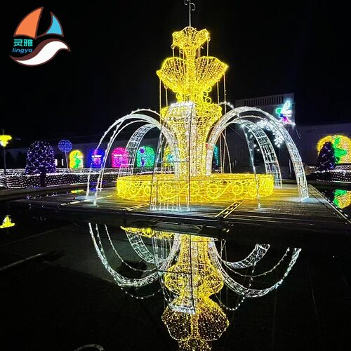 led喷泉流水灯文旅灯光节工程商场景区场景布置摆件灯秀光影户外