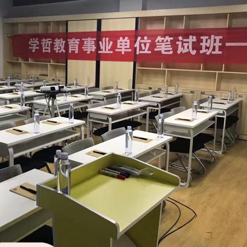 培训桌椅教育机构折叠长条桌学生辅导补习班双人课桌椅会议桌组合