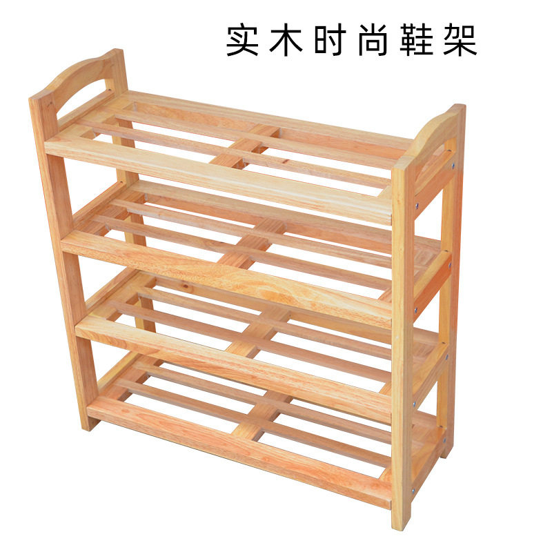 原木简易鞋架子多层家用门口省空间网红鞋柜收纳实木置物宿舍客厅