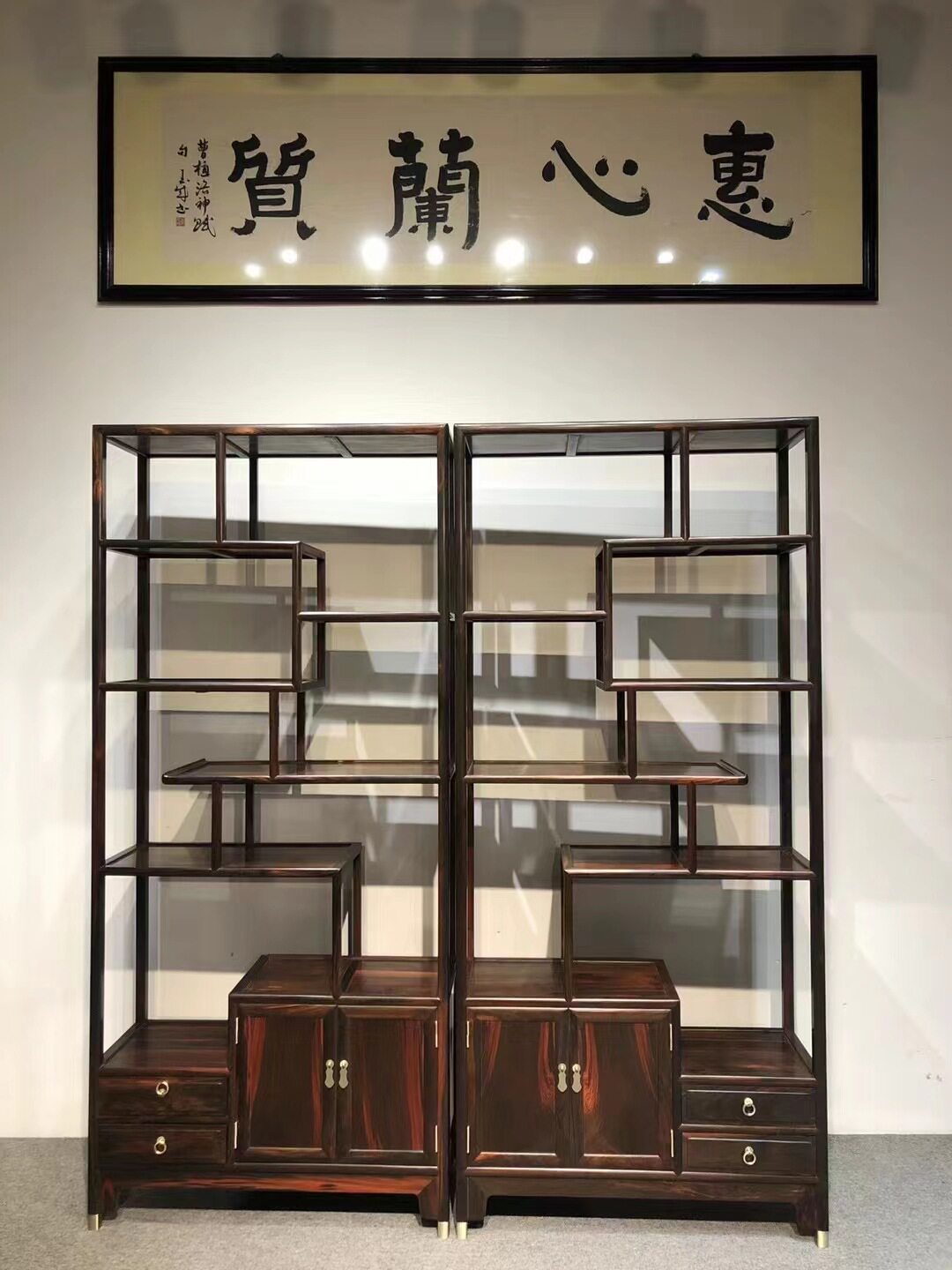 印尼黑酸枝阔叶黄檀博古架书房柜多宝阁仿古典新中式红木家具