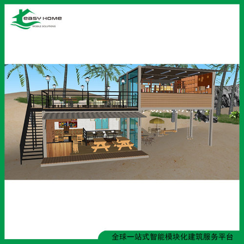 出口集装箱房双层集装箱改造式餐厅商铺饭店咖啡吧