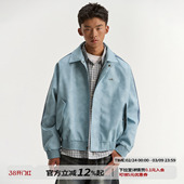 江南先生NewJNXS春季 复古宽松皮衣夹克男女翻领休闲上衣外套