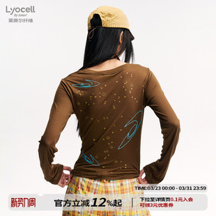 宽松T恤女 长袖 江南先生NewJNXS轻薄透气莱赛尔星星罩衫 女多色夏季