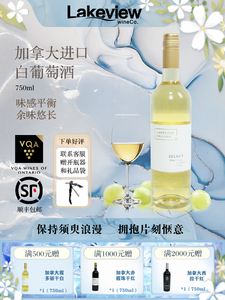 Lakeview加拿大原瓶进口白葡萄酒红酒礼物晚安酒调酒年货好礼