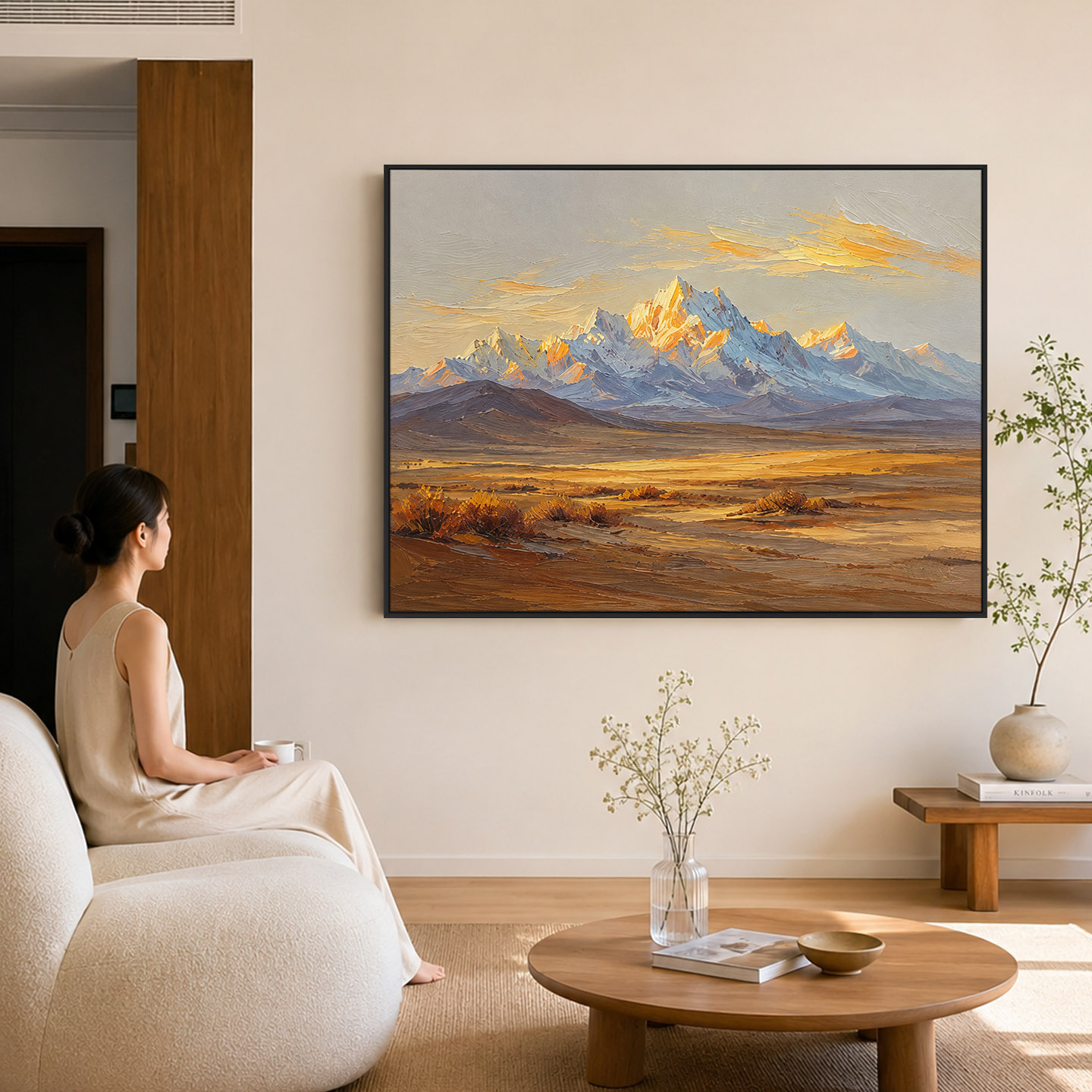 大芬村手绘金山荒原油画