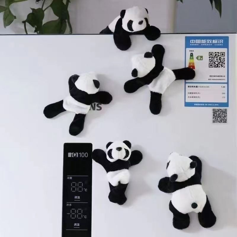 成都立体毛绒熊猫磁吸贴旅行文创纪念可爱装饰冰箱磁贴片