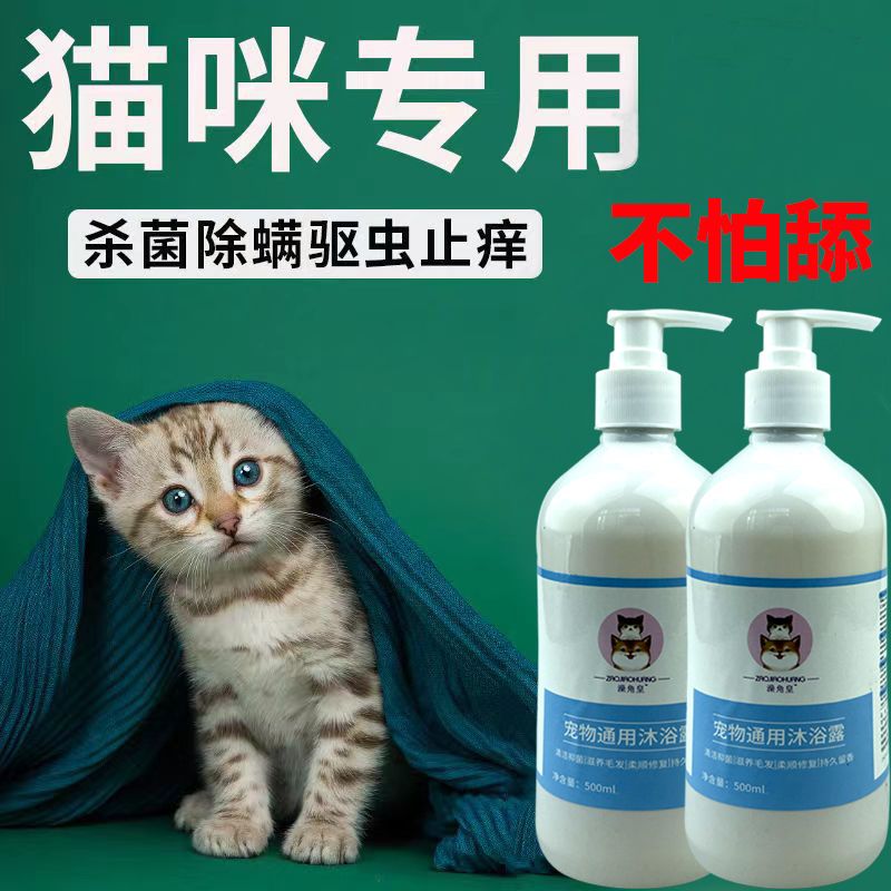 猫咪专用香波沐浴露幼猫除螨除虱灭蚤宠物洗澡日用品沐浴液