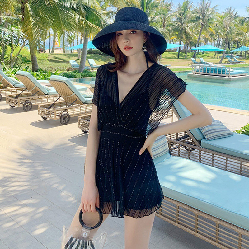女士泳衣女款连体显瘦遮肚性感纯欲网红韩版Ins小胸聚拢泡温泉