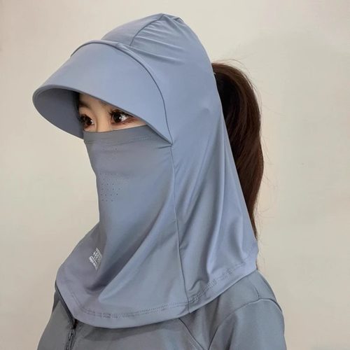 全脸遮阳帽子女夏季防晒紫