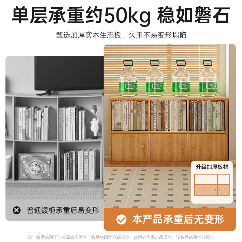 热销简易带门书架落地置物格子柜客厅隔间柜沙发边柜玄关柜家用矮