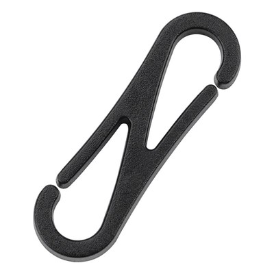 热销迷你树脂8字挂钩塑胶黑色双头钩扣防丢挂扣弹簧扣箱包绳子连