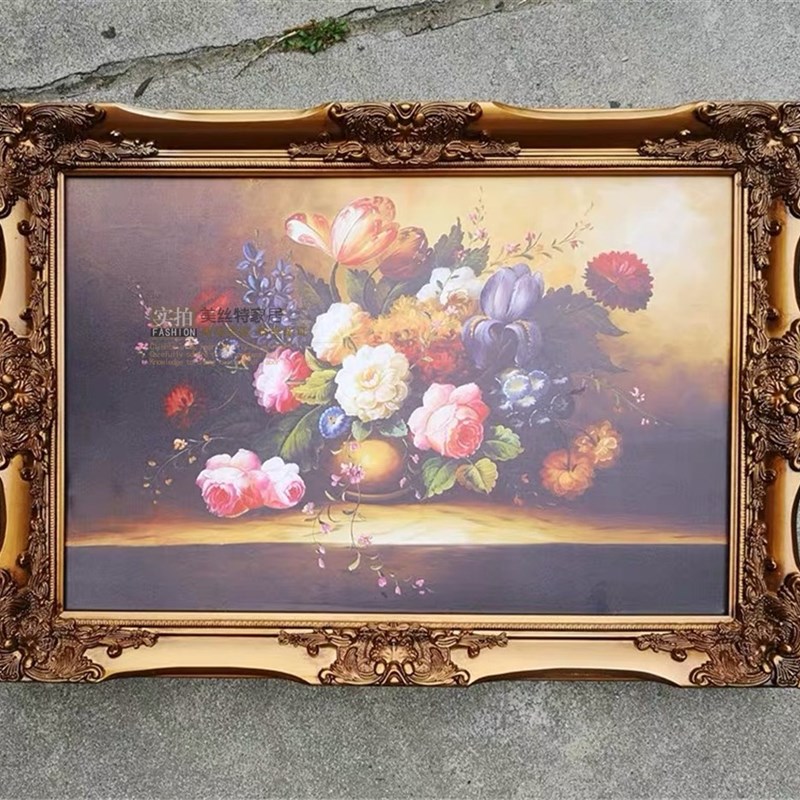 热销欧式画框实木相框挂墙复古角花框大走廊玄关装饰装裱画框外框