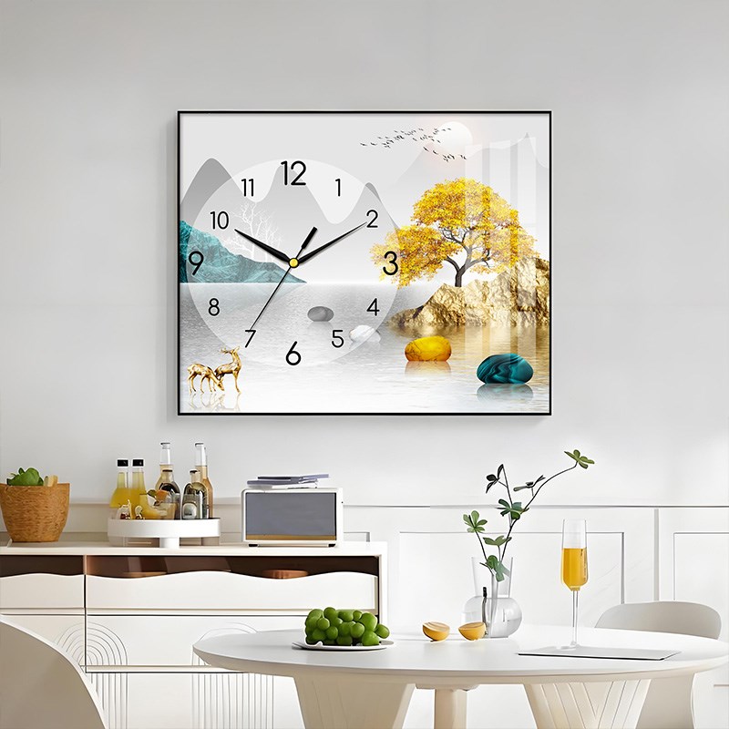 热销新款钟表电表箱装饰画带挂钟客厅家用遮瑕配电箱电源盒挂墙开