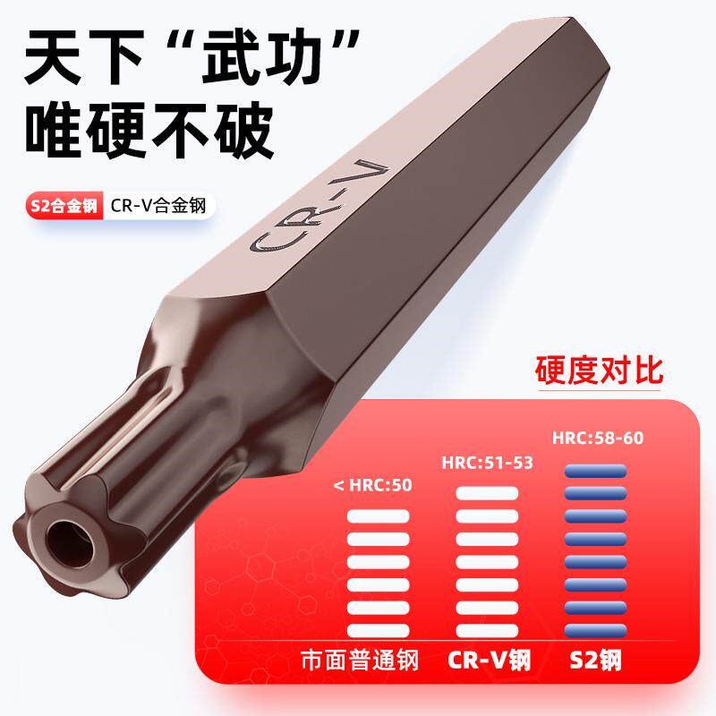 热销内六角抗冲击星批内六角花键套装拆汽车座椅工具十二梅花批头